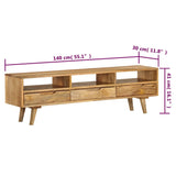 Meuble TV Bois de manguier massif 140x30x41 cm