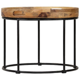 Table basse Bois de manguier massif et acier 50x40 cm