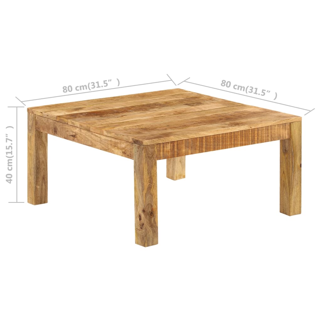 Table basse 80x80x40 cm Bois de manguier massif