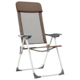 Chaises de camping pliables lot de 4 Marron Aluminium