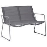 4-piece garden furniture set Fabric and steel Grey