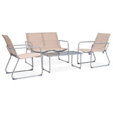 4-piece garden furniture set Fabric and steel Cream