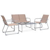 4-piece garden furniture set Fabric and steel Taupe