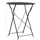 Ensemble de bistro 3 pcs Acier Noir