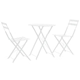 vidaXL Mobilier de bistro 3 pcs Acier Blanc