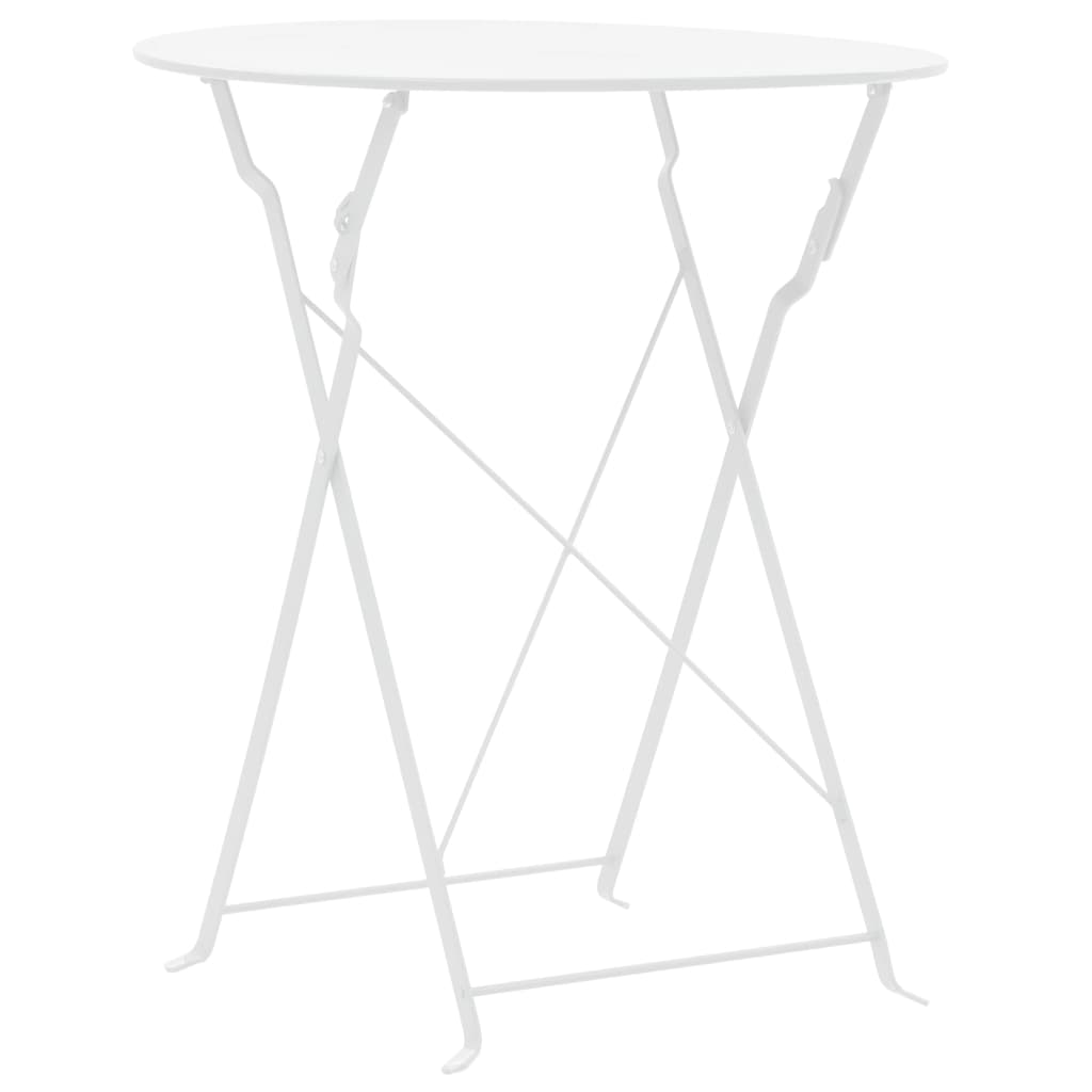 vidaXL Mobilier de bistro 3 pcs Acier Blanc