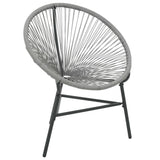 Chaise de jardin sous forme de lune Résine tressée Gris