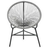 Chaise de jardin sous forme de lune Résine tressée Gris