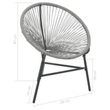 Chaise de jardin sous forme de lune Résine tressée Gris