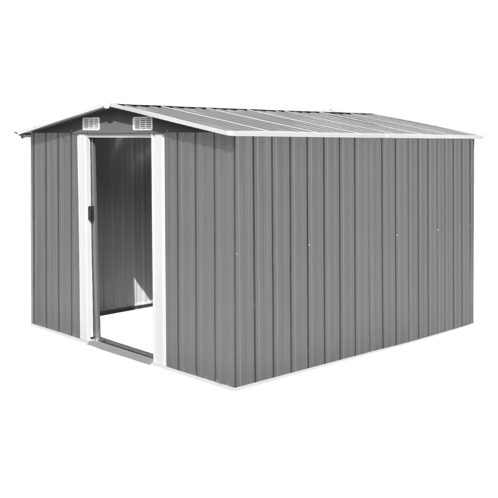 Garden shed 257x298x178 cm Grey metal