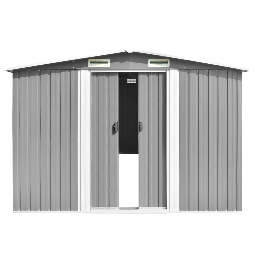 Garden shed 257x298x178 cm Grey metal