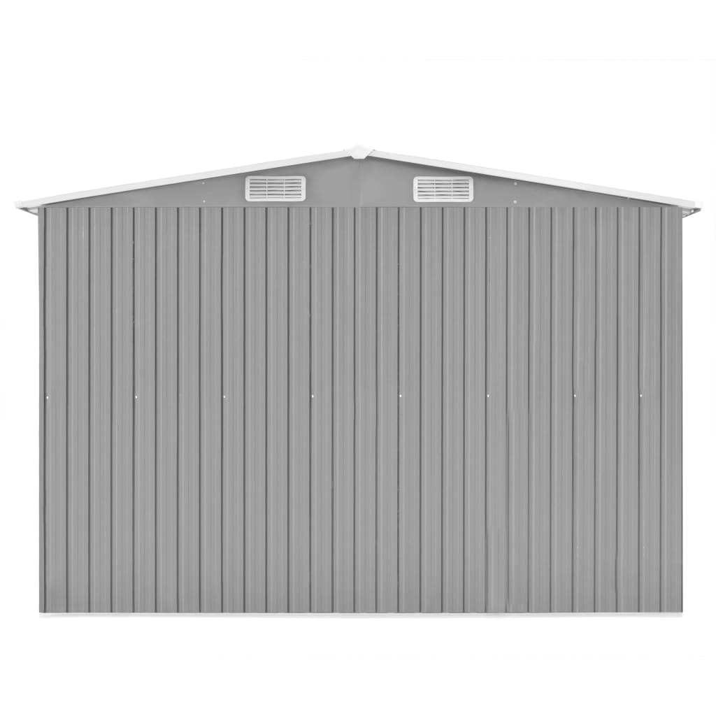 Garden shed 257x298x178 cm Grey metal