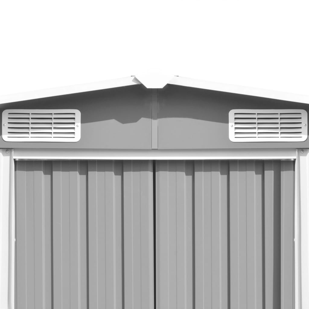 Garden shed 257x298x178 cm Grey metal