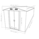 Garden shed 257x298x178 cm Grey metal