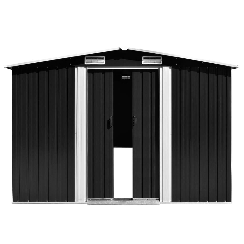 Garden shed 257x298x178 cm Metal Anthracite