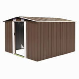 Garden shed 257x298x178 cm Brown metal