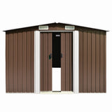 Garden shed 257x298x178 cm Brown metal