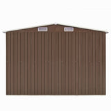 Garden shed 257x298x178 cm Brown metal