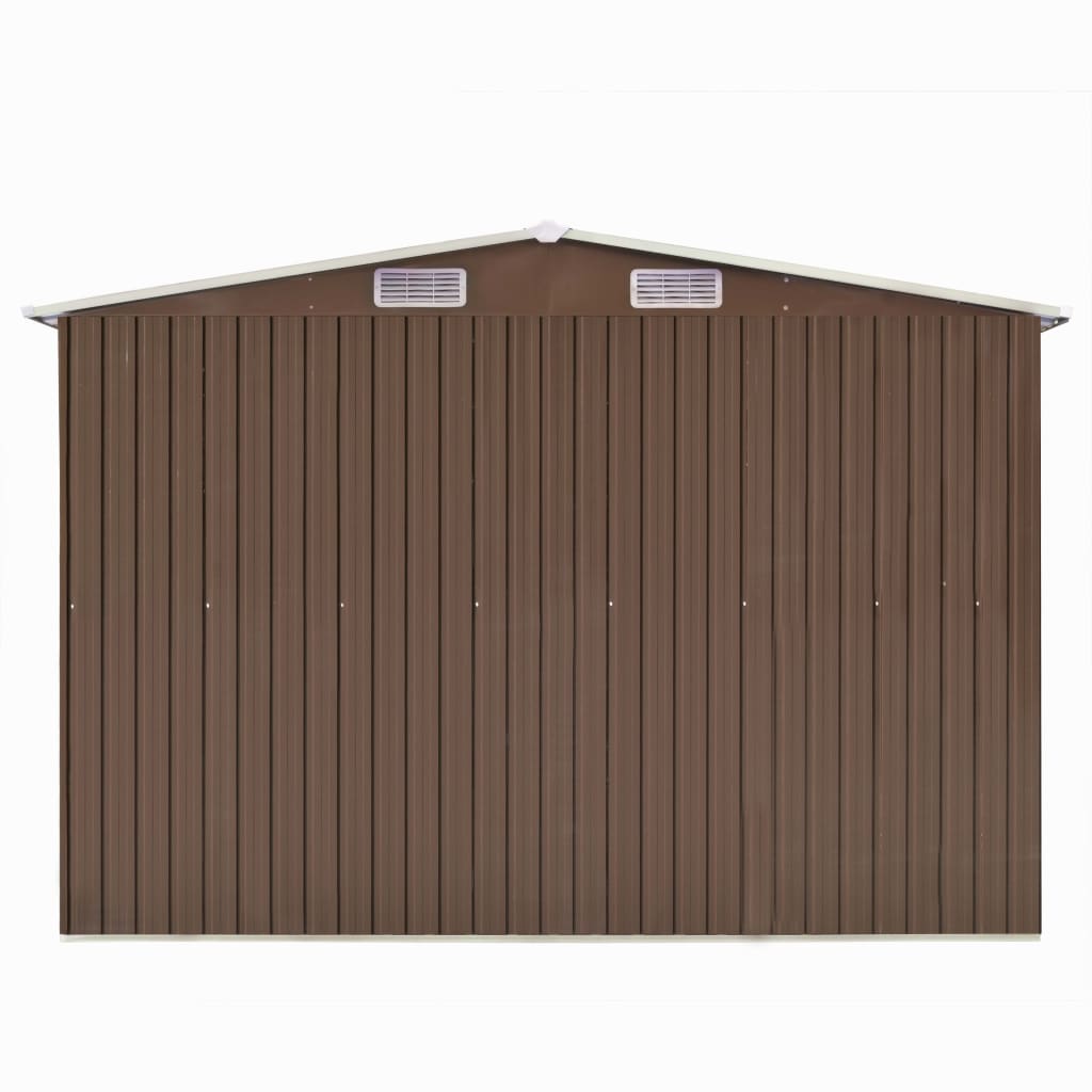 Garden shed 257x392x181 cm Brown metal