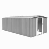 Garden shed 257x489x181 cm Grey metal