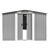 Garden shed 257x489x181 cm Grey metal