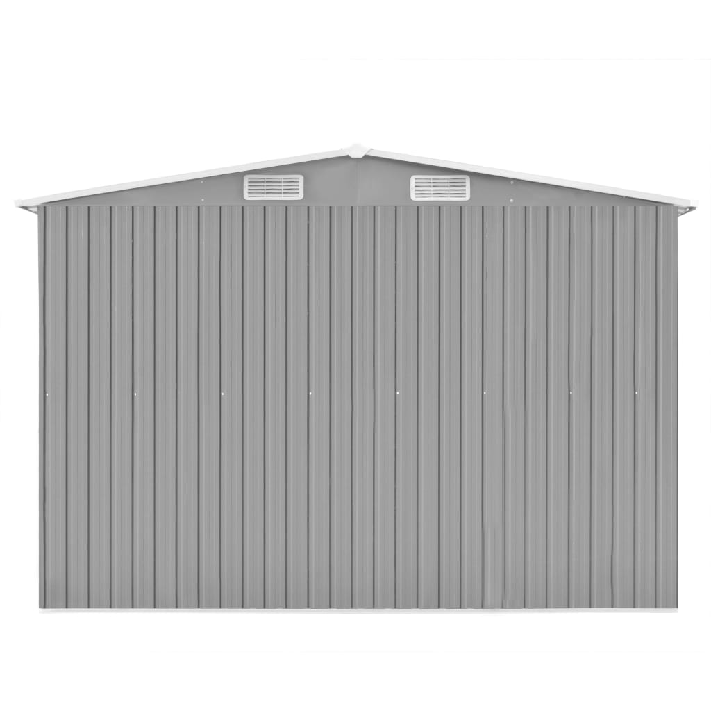 Garden shed 257x489x181 cm Grey metal