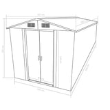 Garden shed 257x580x181 cm Grey metal