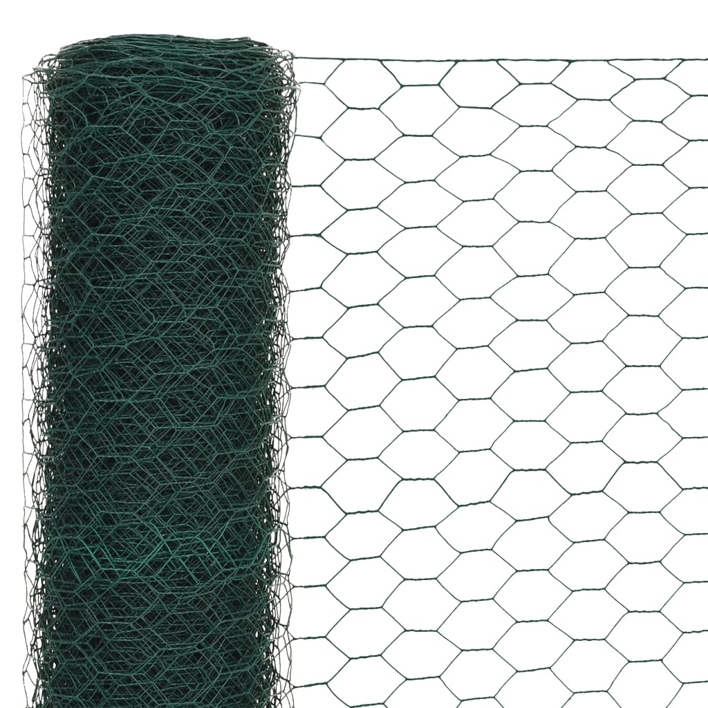 Steel mesh with PVC coating 25x1.5 m Green