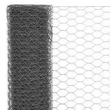 Grillage Acier avec revêtement en PVC 25x0,5 m Gris