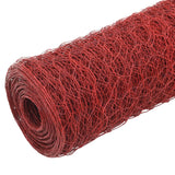 Steel mesh with PVC coating 25x0.5 m Red