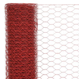 Steel mesh with PVC coating 25x0.5 m Red