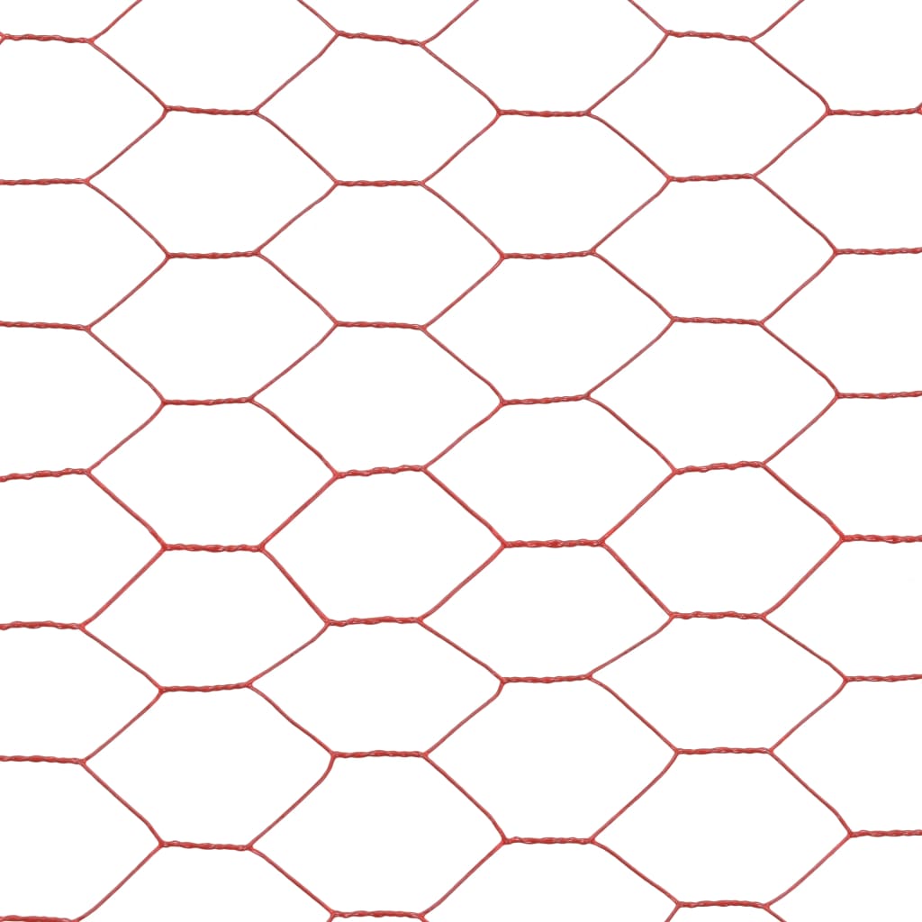 Steel mesh with PVC coating 25x1.2 m Red