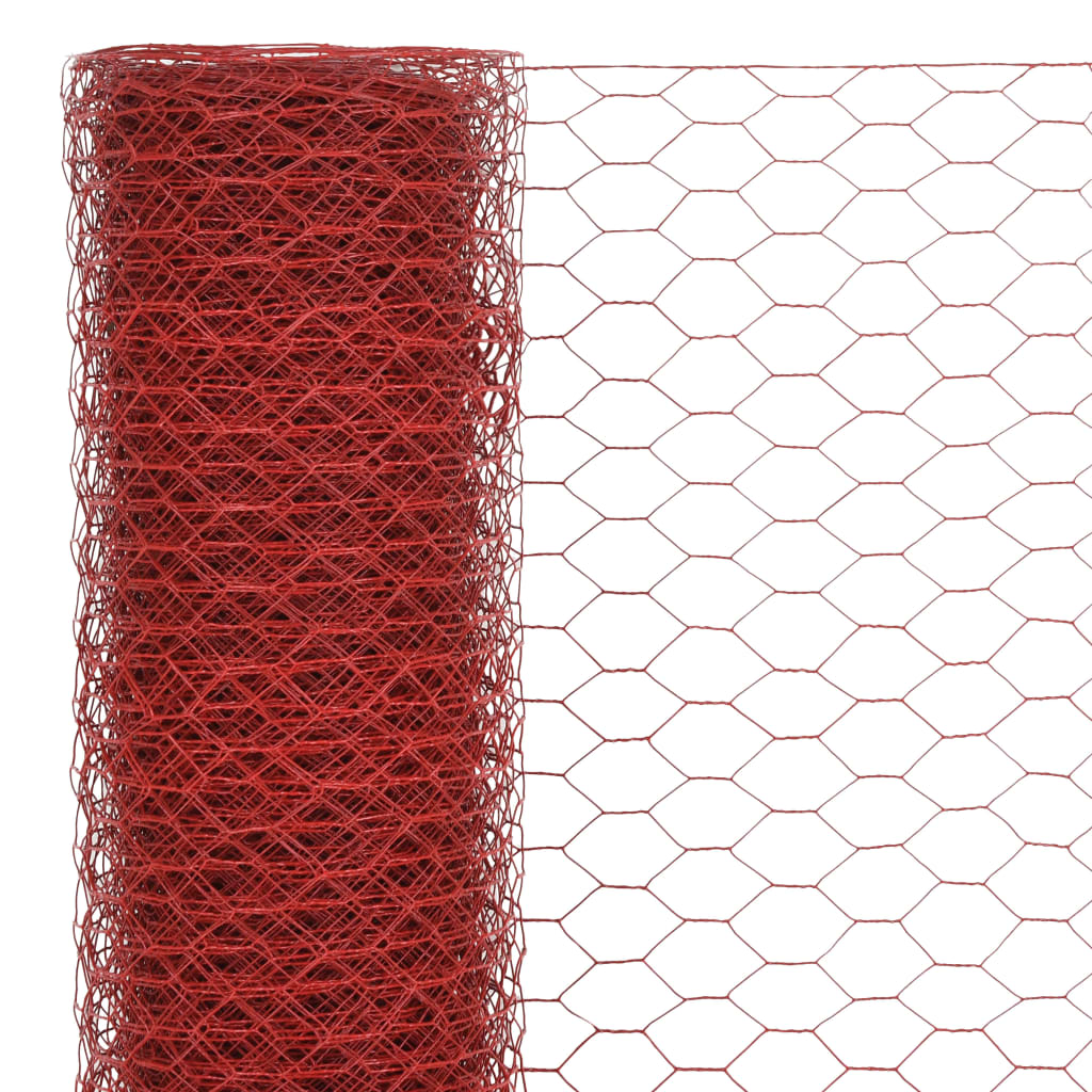 Stahlgewebe mit PVC-Beschichtung 25x1,2 m Rot