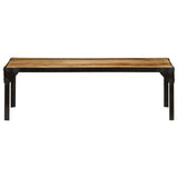 Coffee table Solid raw mango wood and steel 110 cm