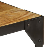 Coffee table Solid raw mango wood and steel 110 cm