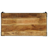 Couchtisch Massives rohes Mangoholz und Stahl 110 cm