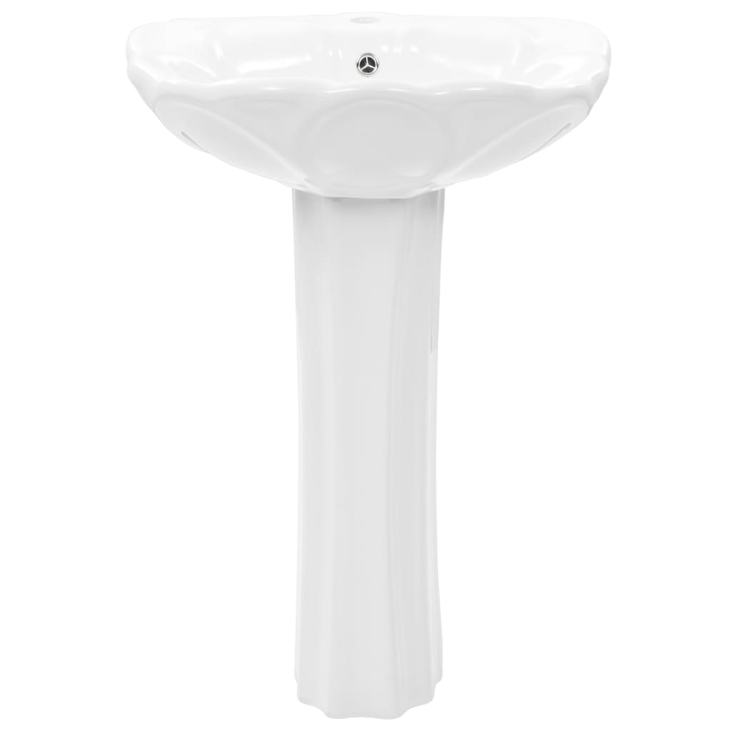 Lavabo autoportant avec socle Céramique Blanc 580x510x200 mm