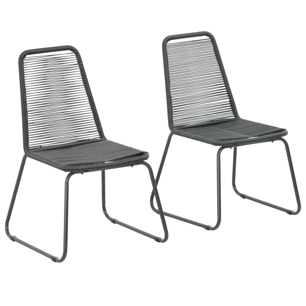 Chaises d'extérieur lot de 2 Résine tressée Noir