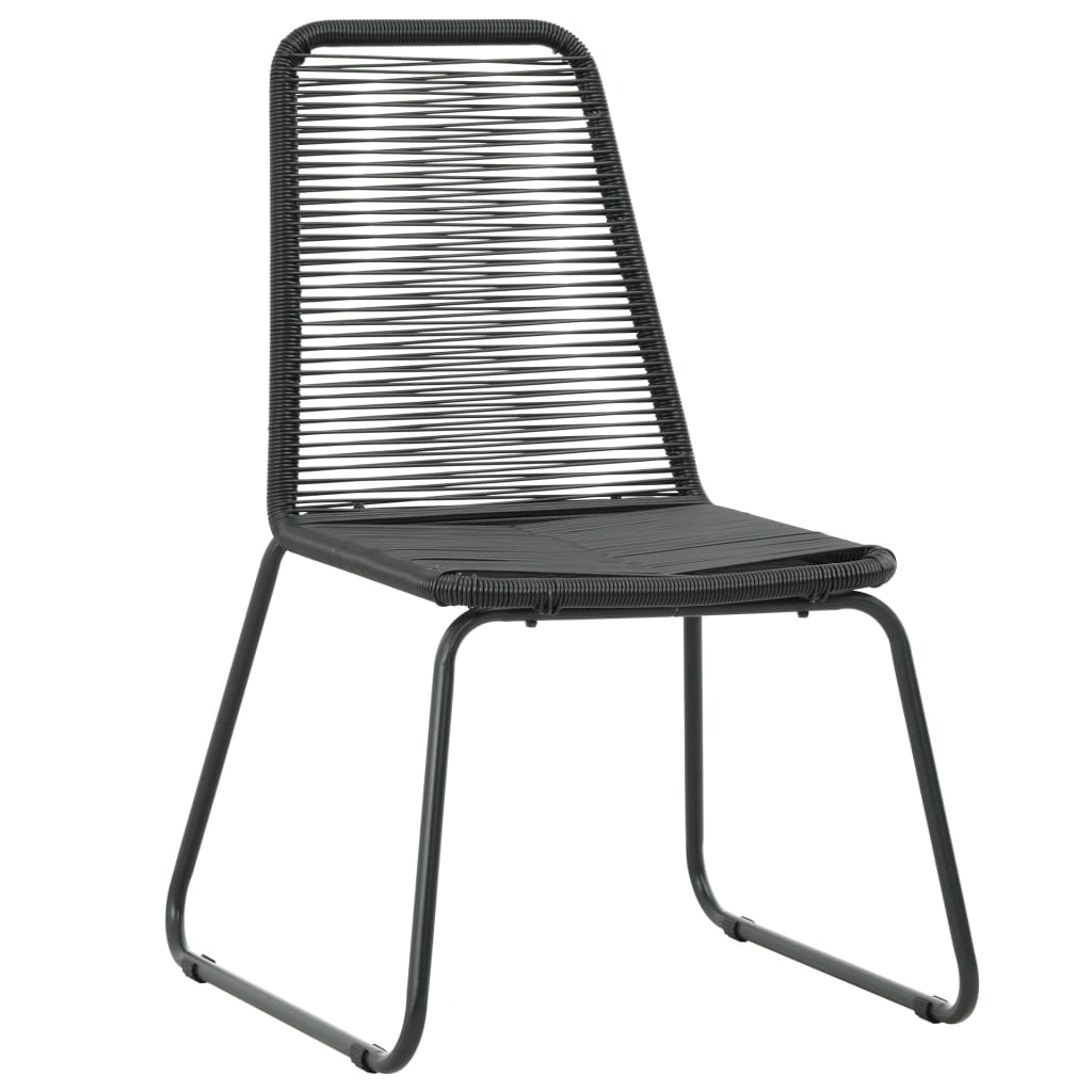 Chaises d'extérieur lot de 2 Résine tressée Noir