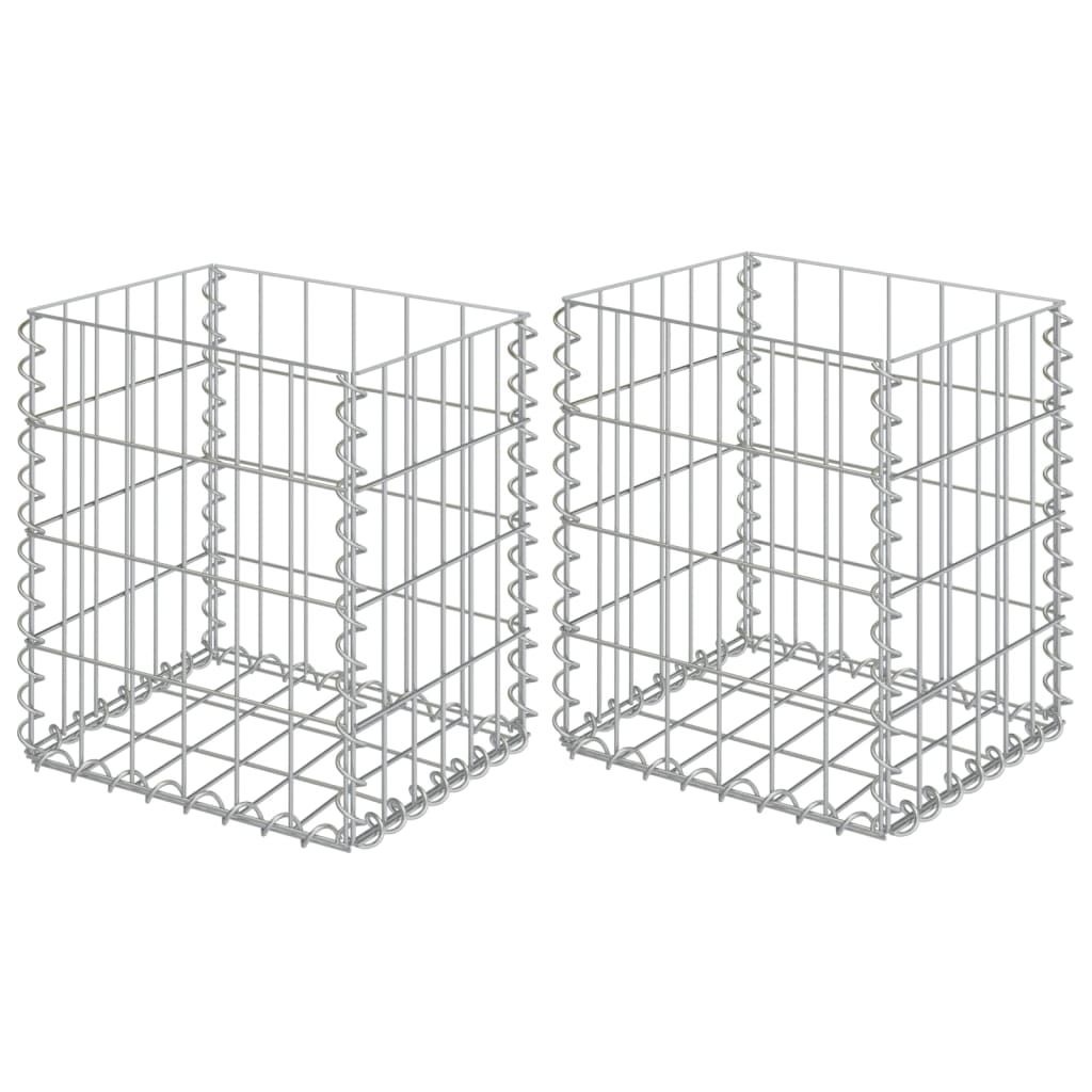 Paniers de gabion 2 pcs Acier galvanisé 30x30x40 cm