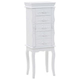 White jewelry cabinet on feet