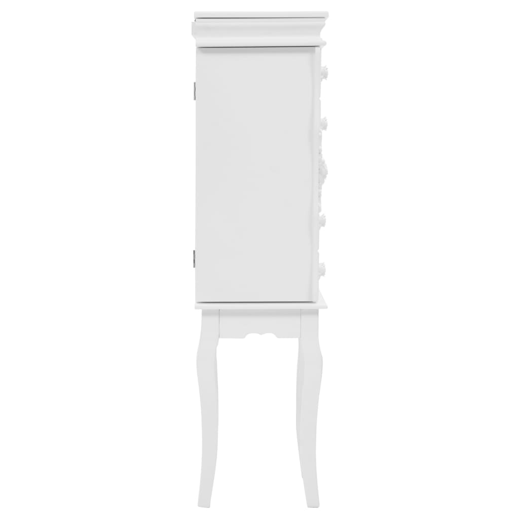 White jewelry cabinet on feet