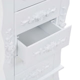 White jewelry cabinet on feet