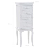 White jewelry cabinet on feet