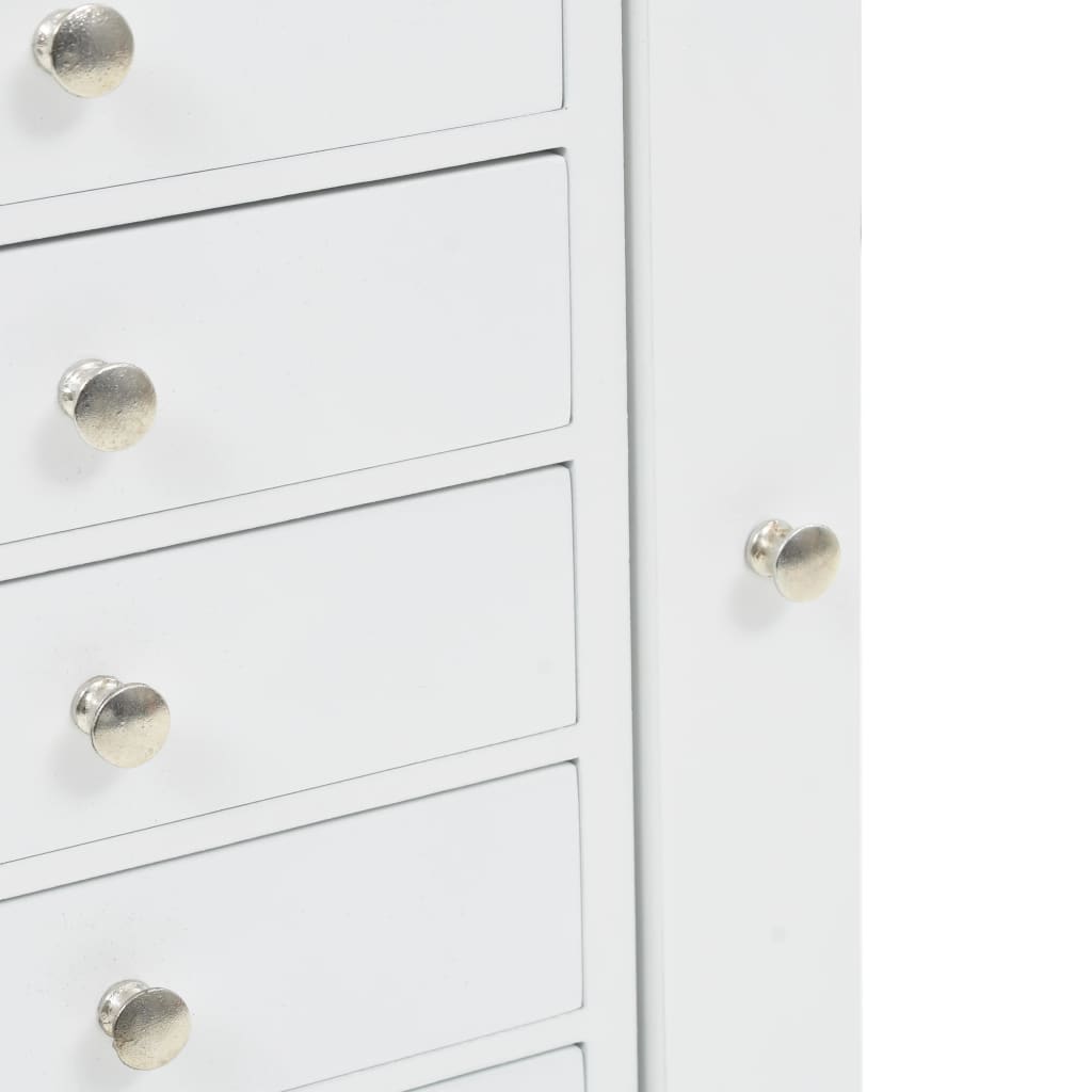 Armoire à bijoux sur pieds Blanc