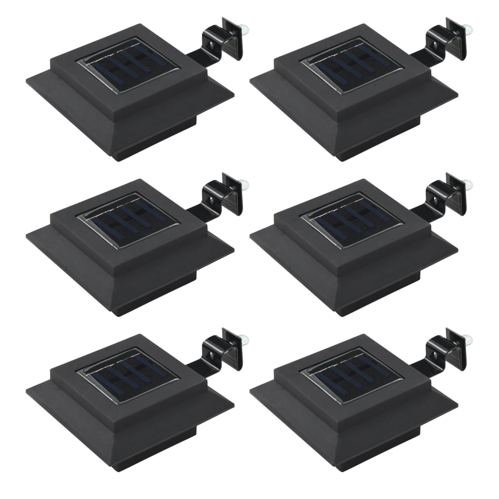 6pcs 12cm Square LED Solar Light Outdoor Black