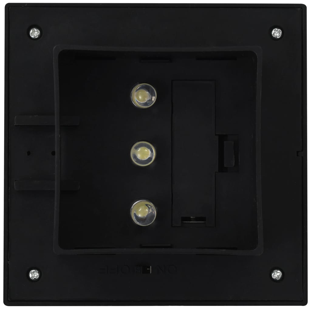 6pcs 12cm Square LED Solar Light Outdoor Black