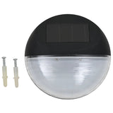 Lampe solaire murale à LED d'extérieur 12 pcs Rond Noir