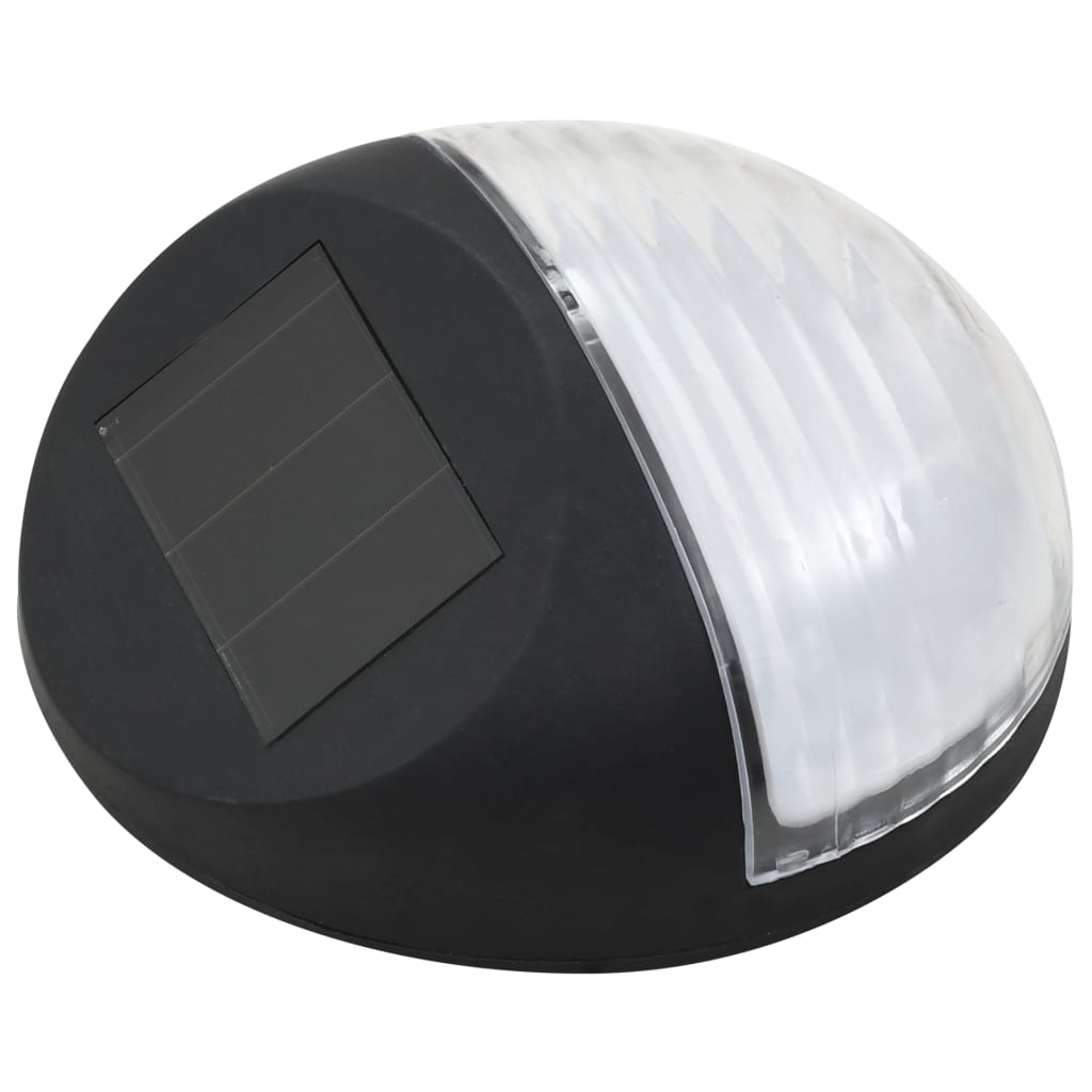 Lampe solaire murale à LED d'extérieur 12 pcs Rond Noir