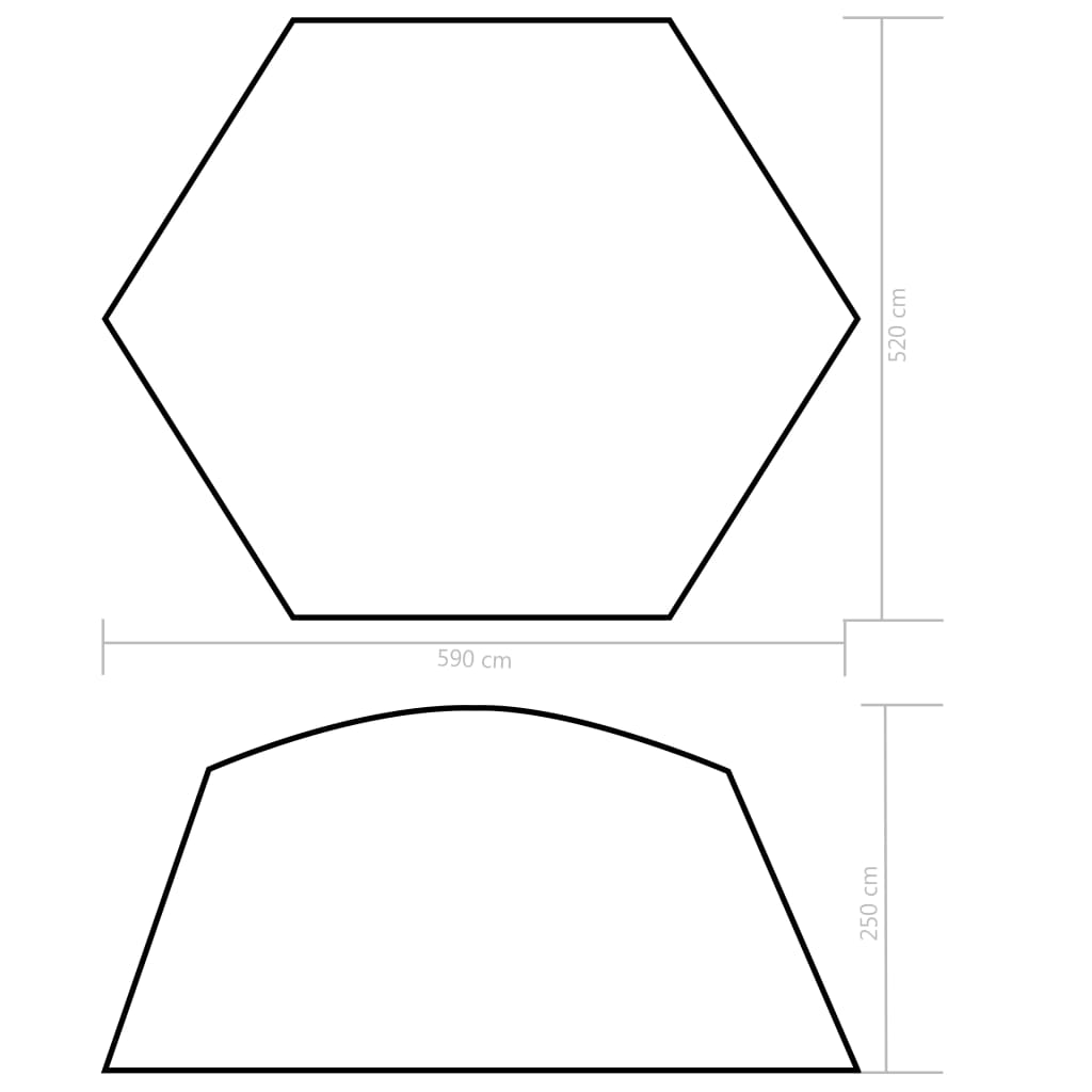 Tente de piscine Tissu 590x520x250 cm Bleu